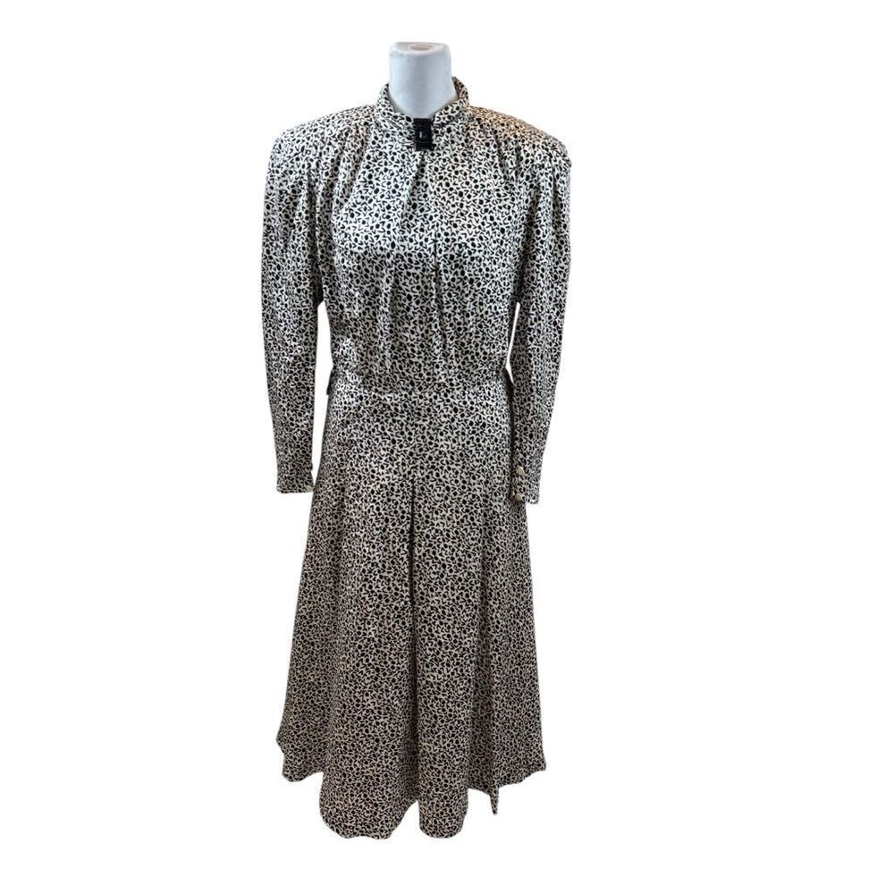 Vintage 1980’s Korean Lee WonJae Black and White Button Back‎ Dress Size 6